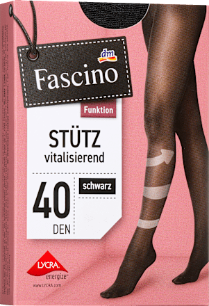 Strumpfhose Stütz vitalisierend schwarz 40 DEN, Gr. 42/44 (1 Paar) Fascino