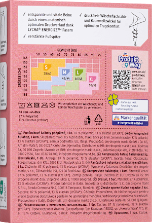 Strumpfhose Stütz vitalisierend schwarz 40 DEN, Gr. 42/44 (1 Paar) Fascino
