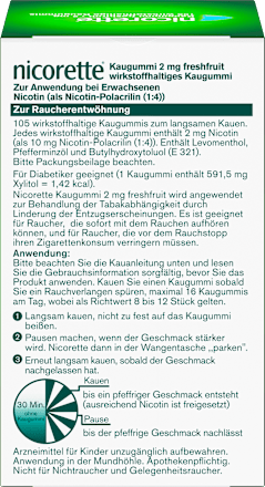 nicorette Kaugummi 2 mg Nicotin freshfruit nicorette