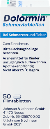Dolormin Schmerztabletten 200 mg Ibuprofen als Ibuprofen-DL-Lysin (1:1), Filmtabletten Dolormin