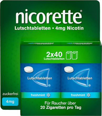 nicorette freshmint 4 mg Nicotin Lutschtabletten, gepresst Nikotin, (2 x 40St) nicorette