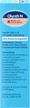 Olynth 0,05% N Schnupfen Dosierspray ohne Konservierungsstoffe Olynth
