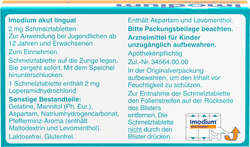Imodium akut lingual 2 mg Loperamidhydrochlorid, Schmelztabletten Imodium