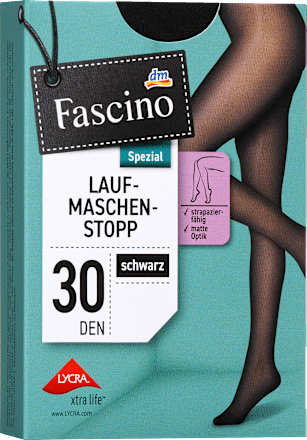 Strumpfhose mit Laufmaschen-Stopp schwarz Gr. 50/52, 30 DEN Fascino