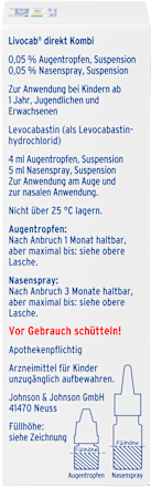 Livocab direkt Kombi (Augentropfen 4ml + Nasenspray 5 ml) Livocab