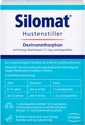 Silomat Hustenstiller Dextromethorphan mit  Honig-Geschmack 7,7 mg Lutschpastillen Silomat