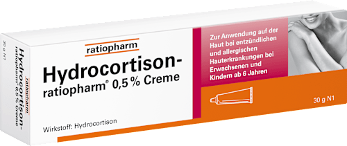 Hydrocortison-ratiopharm® 0,5 % Creme bei allergischen und entzündlichen Hautirritationen,  Juckreiz, sonnenbeanspruchter Haut und Insektenstichen ratiopharm