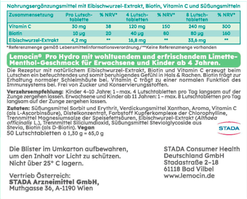 Lemocin ProHYDRO Lutschtabletten 50 St Lemocin