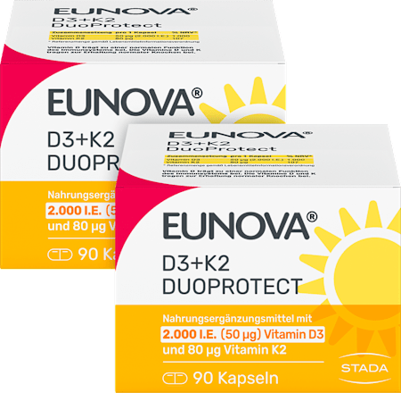 EUNOVA D3+K2 DuoProtect 2.000 I.E. Kapseln (2x90 St) EUNOVA