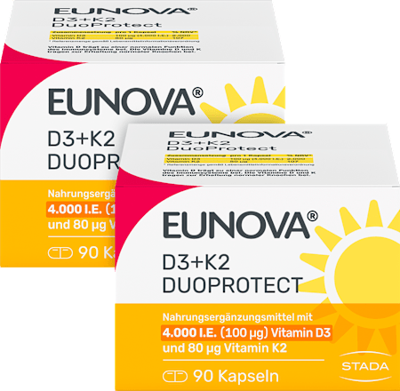 EUNOVA D3+K2 DuoProtect 4.000 I.E.Kapseln (2x90 St) EUNOVA