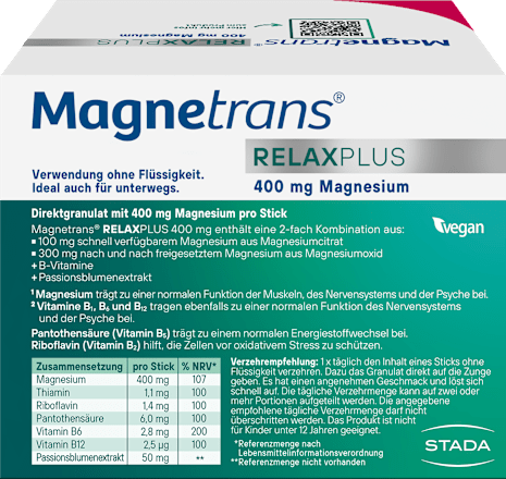 Magnetrans RELAXPLUS 400 mg Direktgranulat Sticks 20 St Magnetrans