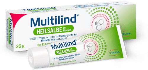 Multilind Heilsalbe mit Nystatin 100 000 I.E./200 mg pro 1 g Paste zur Anwendung auf der Haut Multilind