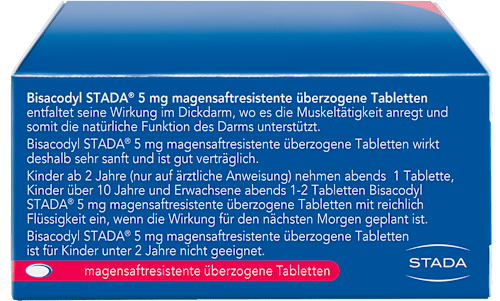 Bisacodyl STADA 5 mg magensaftresistente überzogene Tabletten STADA