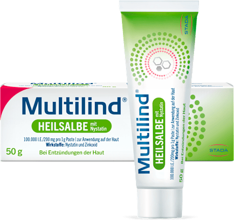 Multilind Heilsalbe mit Nystatin 100 000 I.E./200 mg pro 1 g Paste zur Anwendung auf der Haut Multilind