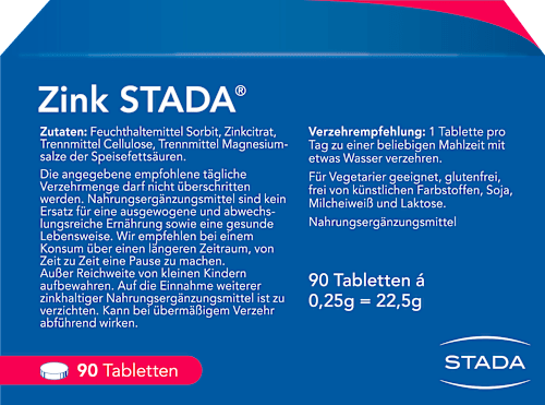 Zink STADA 25 mg Tabletten 90 St STADA