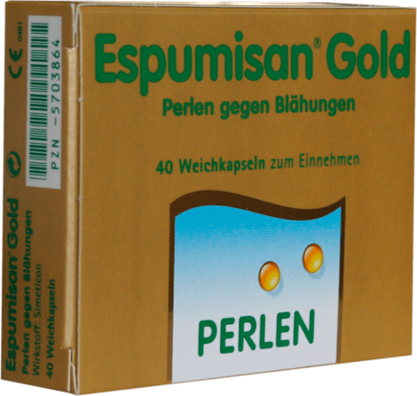 Espumisan Gold Perlen gegen Blähungen Weichkapseln Espumisan