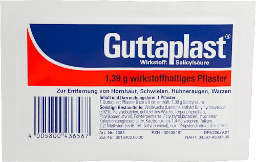 Guttaplast 1,39 g wirkstoffhaltiges Pflaster 6 x 9 cm Hansaplast