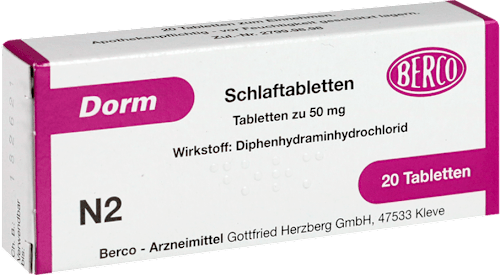 Dorm Schlaftabletten, Tabletten zu 50 mg Diphenhydraminhydrochlorid Dorm