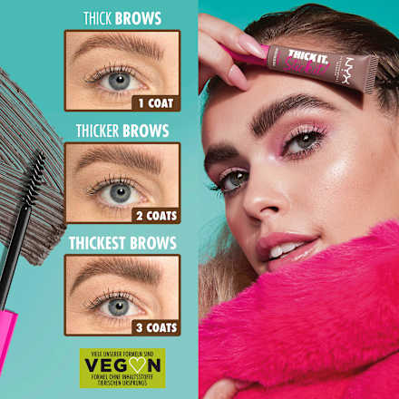 Brow Mascara Thick It. Stick It! 08 Black NYX PROFESSIONAL MAKEUP