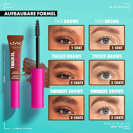 Brow Mascara Thick It. Stick It! 08 Black NYX PROFESSIONAL MAKEUP