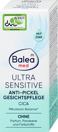 Pleťový krém proti vyrážkam Ultra Sensitive Cica Balea med