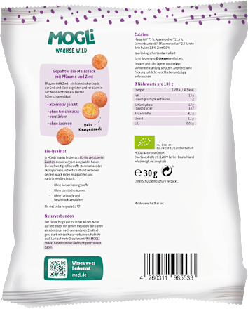 Kindersnack Pflaume Zimt Bällchen MOGLi