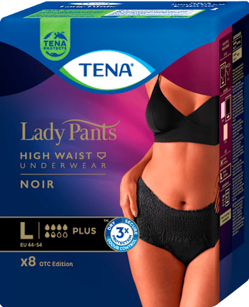 Lady pants visoki struk gaćice, crna - vel. L TENA