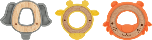 Massaggiagengive in legno e silicone, assort. Nûby