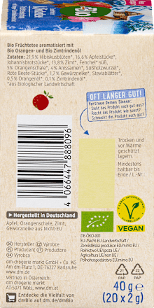 Früchtetee-Mischung Zauberhafter Wintertee dmBio