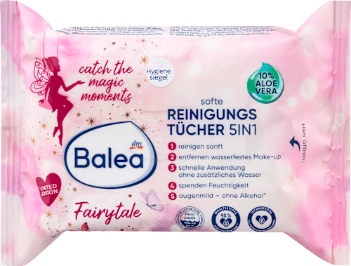 Blage vlažne maramice za čišćenje lica 5u1 Fairytale Balea