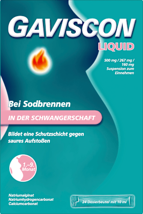 Gaviscon Liquid 500 mg / 267 mg / 160 mg Suspension zum Einnehmen Dosierbeutel 24x10ml GAVISCON