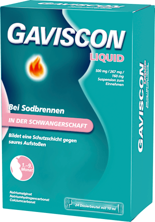 Gaviscon Liquid 500 mg / 267 mg / 160 mg Suspension zum Einnehmen Dosierbeutel 24x10ml GAVISCON