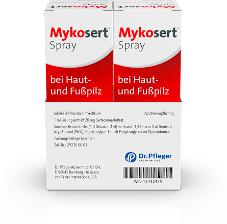 Mykosert Spray, Lösung mit 2 % Sertaconazolnitrat (2x30 ml) Mykosert