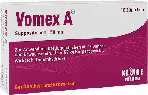 Vomex A Suppositorien 150 mg Zäpfchen Vomex A