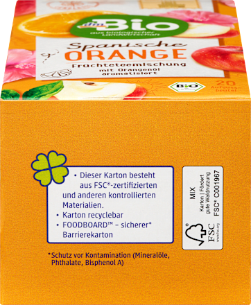 Bio sadni čaj z aromo španske pomaranče (20 x 2 g) dmBio