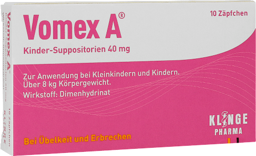 Vomex A Kinder-Suppositorien 40 mg Zäpfchen Vomex A