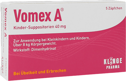Vomex A Kinder-Suppositorien 40 mg Zäpfchen Vomex A