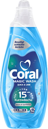 Waschmittel Flüssig Magic Wash Quick & Care Coral