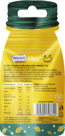 Drażetki odświeżające, mięta i mango Dosfarm