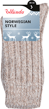 ponožky unisex Norwegian béžový melír, velikost 39-42 Bellinda