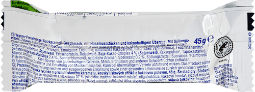 Vegán fehérjeszelet 24%, sós karamella ízű, édesítőszerekkel Sportness