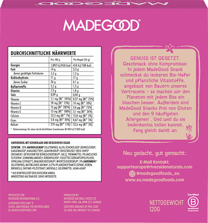 Müsliriegel Chocolate Drizzled Granola Birthday Cake Flavour (5x24g) Made Good