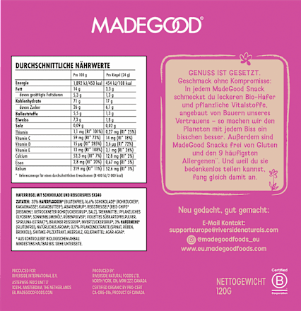 Müsliriegel Chocolate Drizzled Granola Birthday Cake Flavour (5x24g) Made Good