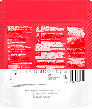 Kondome Gefühlsecht Ultra, Breite 54mm Durex