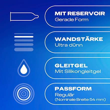 Kondome Gefühlsecht Ultra, Breite 54mm Durex