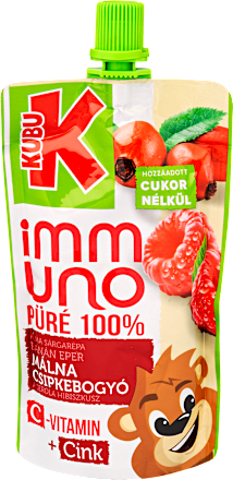 Gyümölcs- és zöldségpüré, alma-sárgarépa-banán-eper-málna-csipkebogyó-acerola-hibiszkusz  KUBU