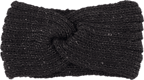 Traka za kosu – crna s ušivenim šljokicama toplo & meko