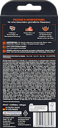 Rasoio Revolution 5.1, con 2 testine di ricambio Balea MEN