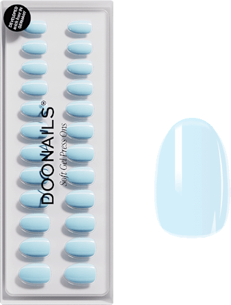 Künstliche Nägel Press Ons Short Round Baby Blue Doonails