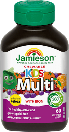 Cmúľacie tablety pre deti KiDS Multi so železom Jamieson